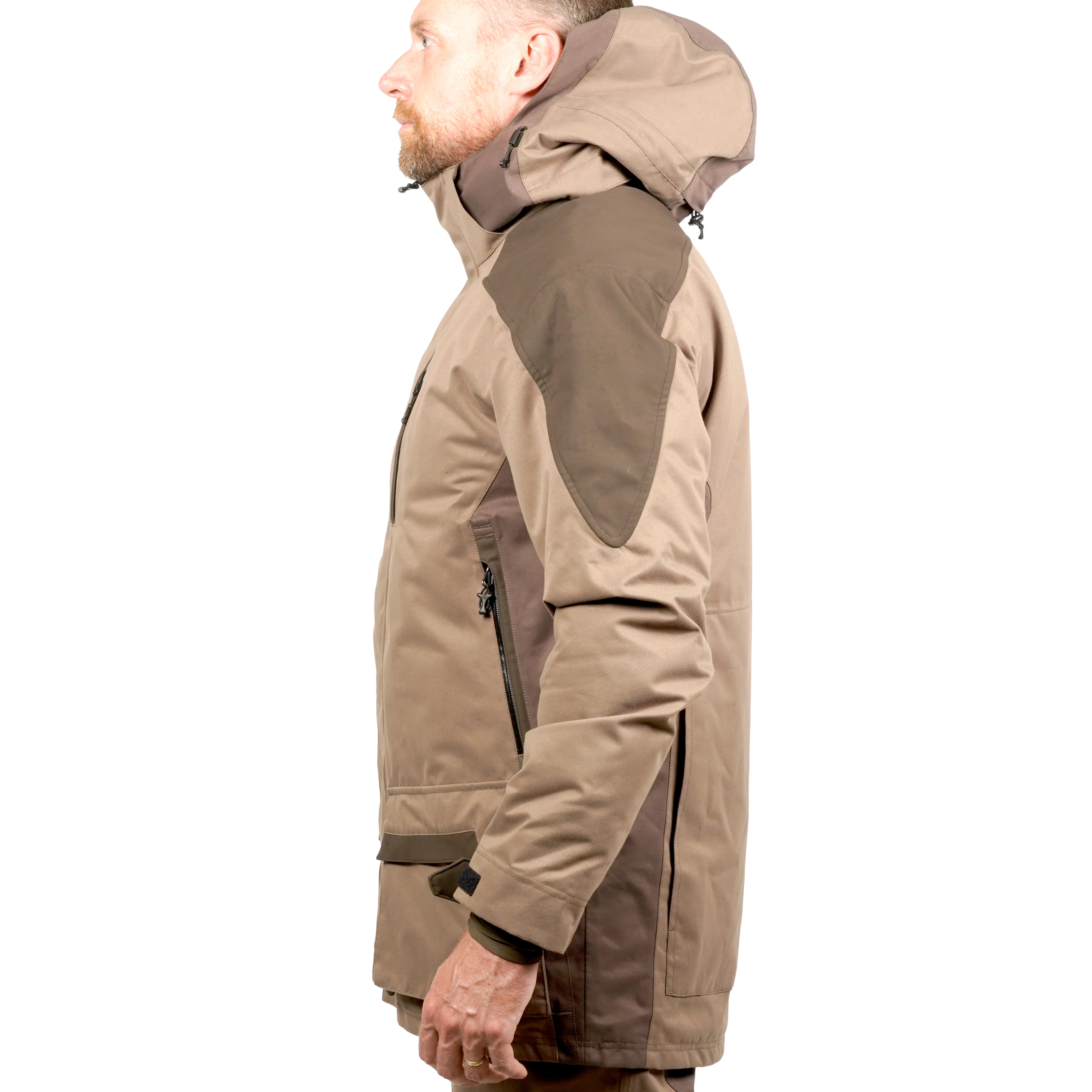 Veste de chasse imperméable chaude et silencieuse - 520 marron - SOLOGNAC