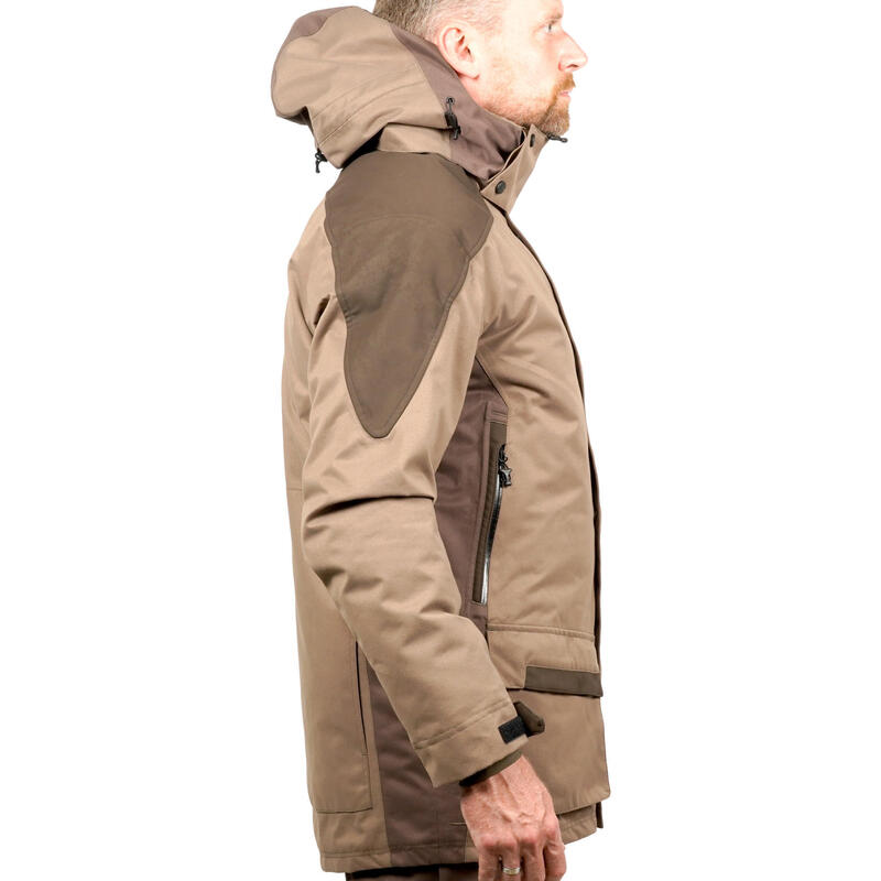 Jagd-Regenjacke geräuscharm warm braun 520