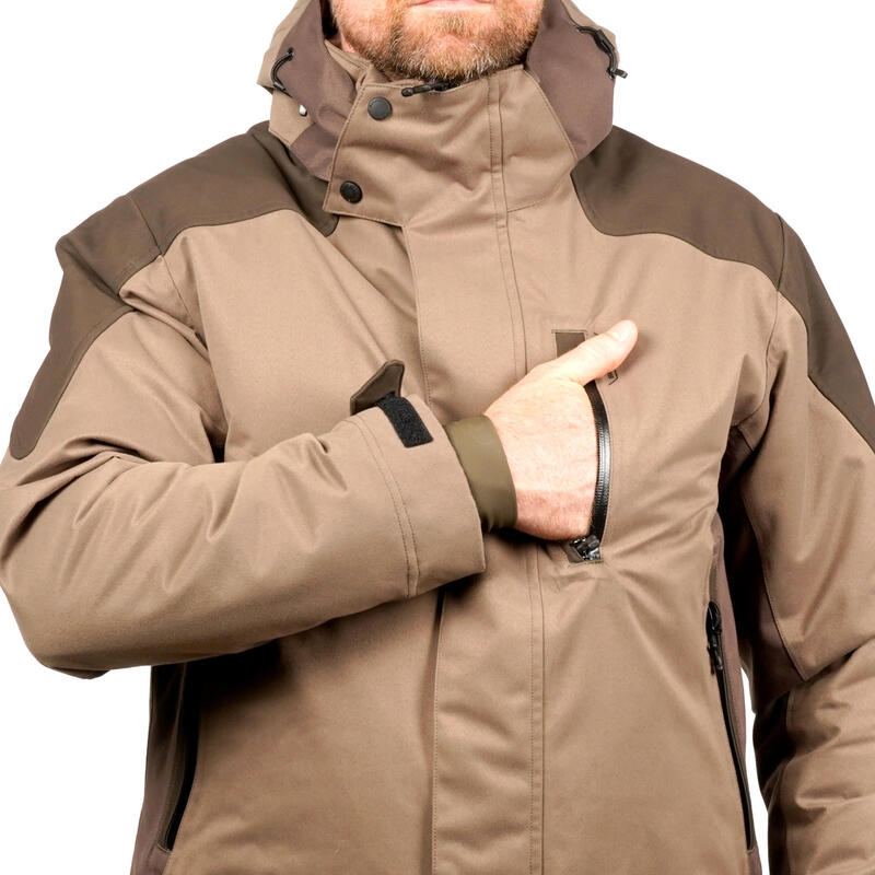 Jagd-Regenjacke geräuscharm warm braun 520