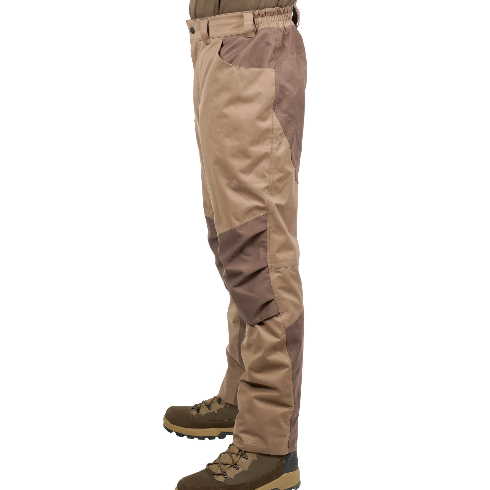Pantalón De Caza HOmbre Solognac 520 Marrón Impermeable Cálido Silencioso 3/7