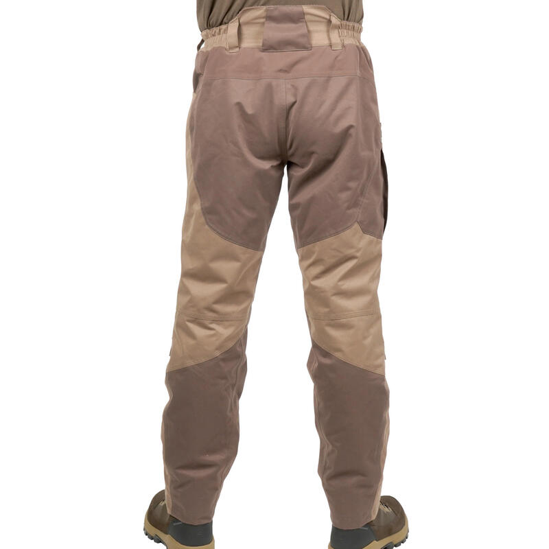 Pantalón De Caza HOmbre Solognac 520 Marrón Impermeable Cálido Silencioso