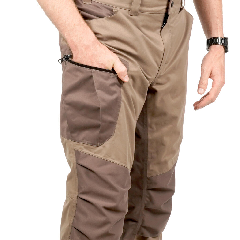 Jagd-Regenhose 520 warm geräuscharm braun 