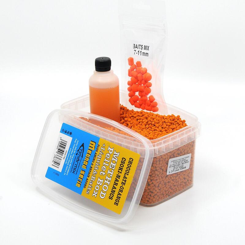 Pellet box, csoki-narancs, 500 g