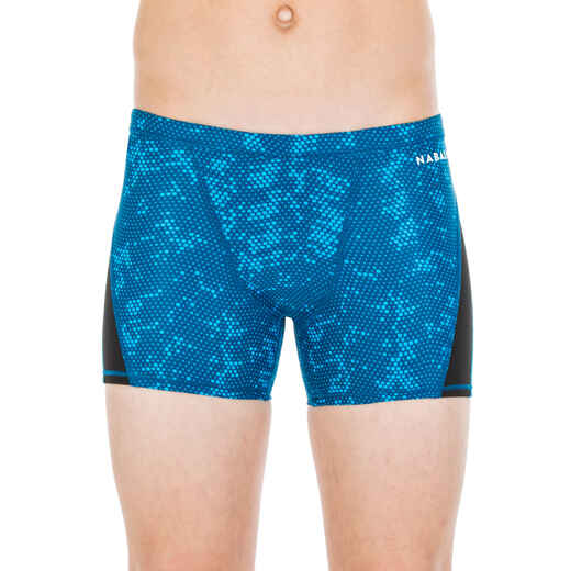 
      BOY'S STAB SWIMMING BOXER SHORTS - ALL JON BLUE BLACK
  