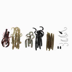 PRO PACK KIT BLACK BASS SOFT FISHING LURES