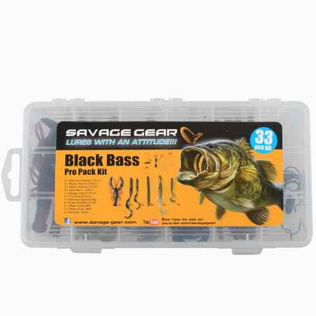 PRO PACK KIT BLACK BASS SOFT FISHING LURES