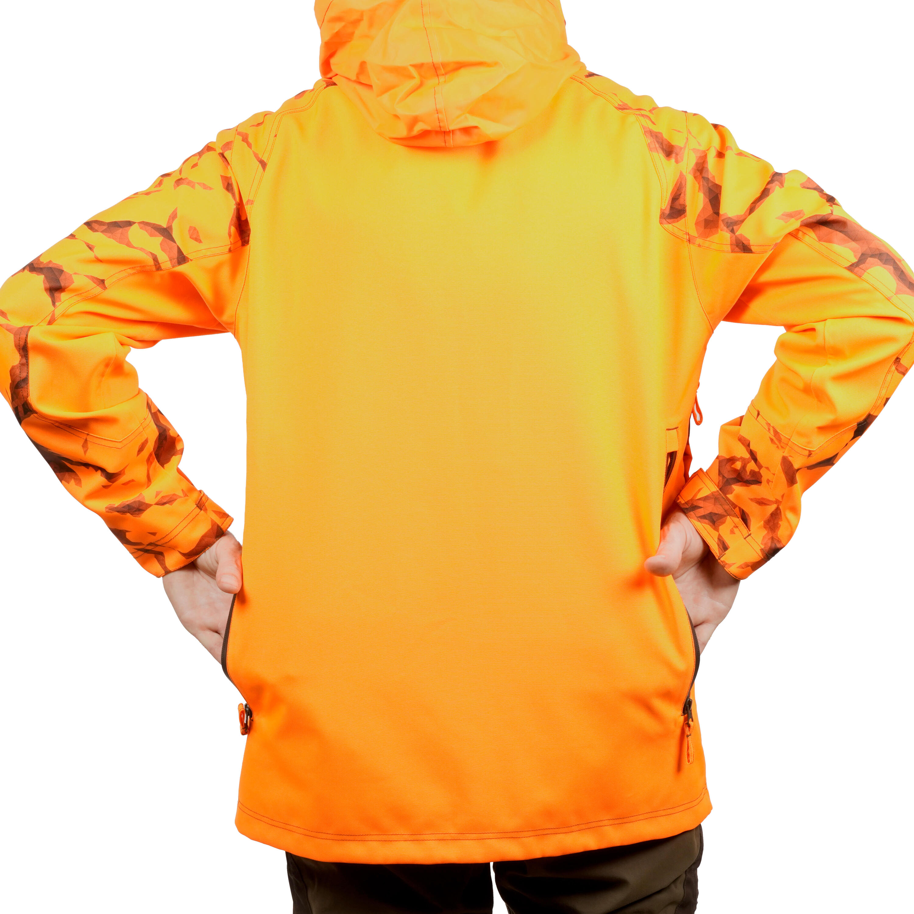 Giacca resistente impermeabile caccia SUPERTRACK 500 arancione fluo 5/9