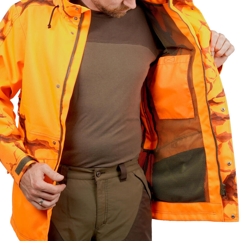 Jachetă 500 impermeabilă SUPERTRACK fluorescentă Bărbați 