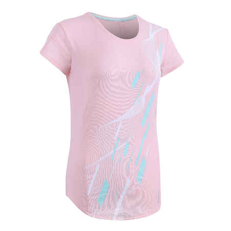 Women's Fitness Cardio Training T-Shirt 120 - Pink Print
