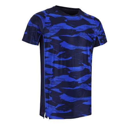 Fitness Cardio Training T-Shirt 500 - Black/Blue Camo