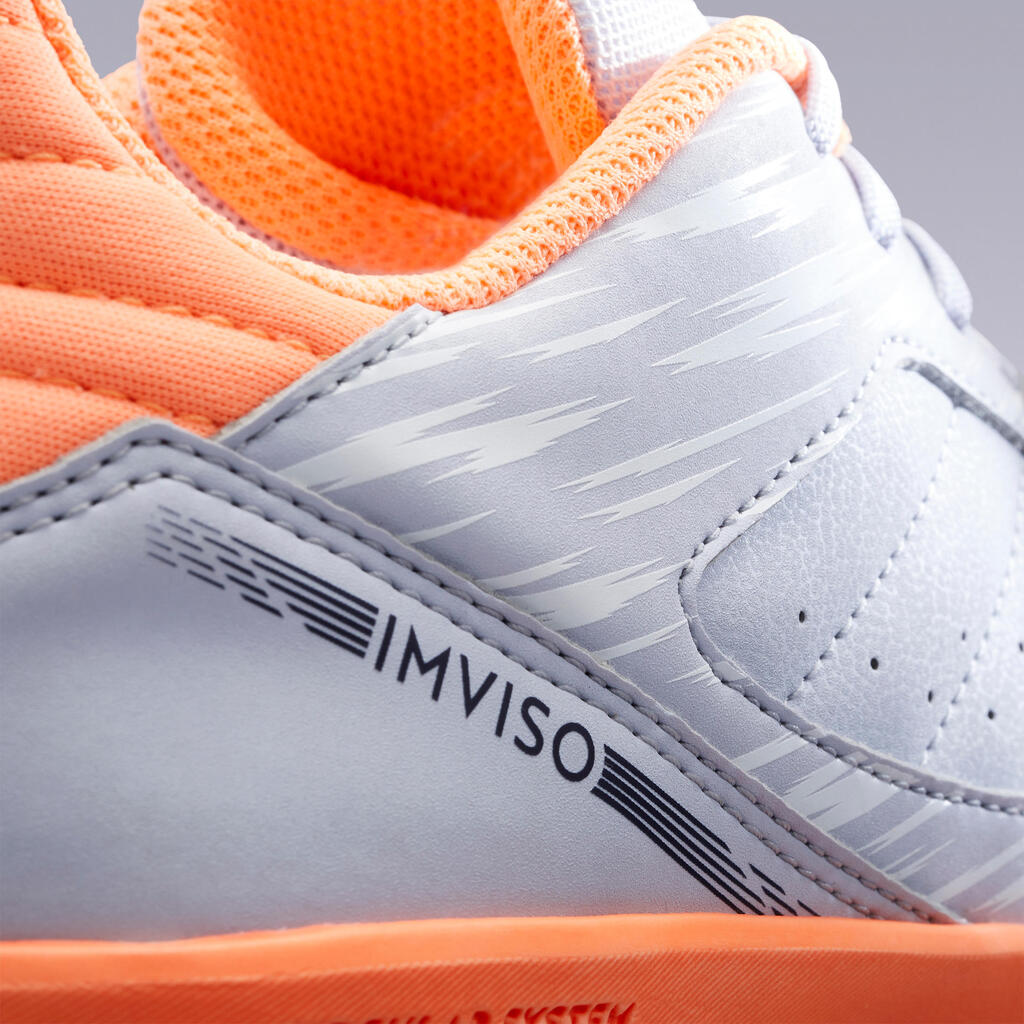 Hallenschuhe Futsal Eskudo 500 Kinder koralle/grau