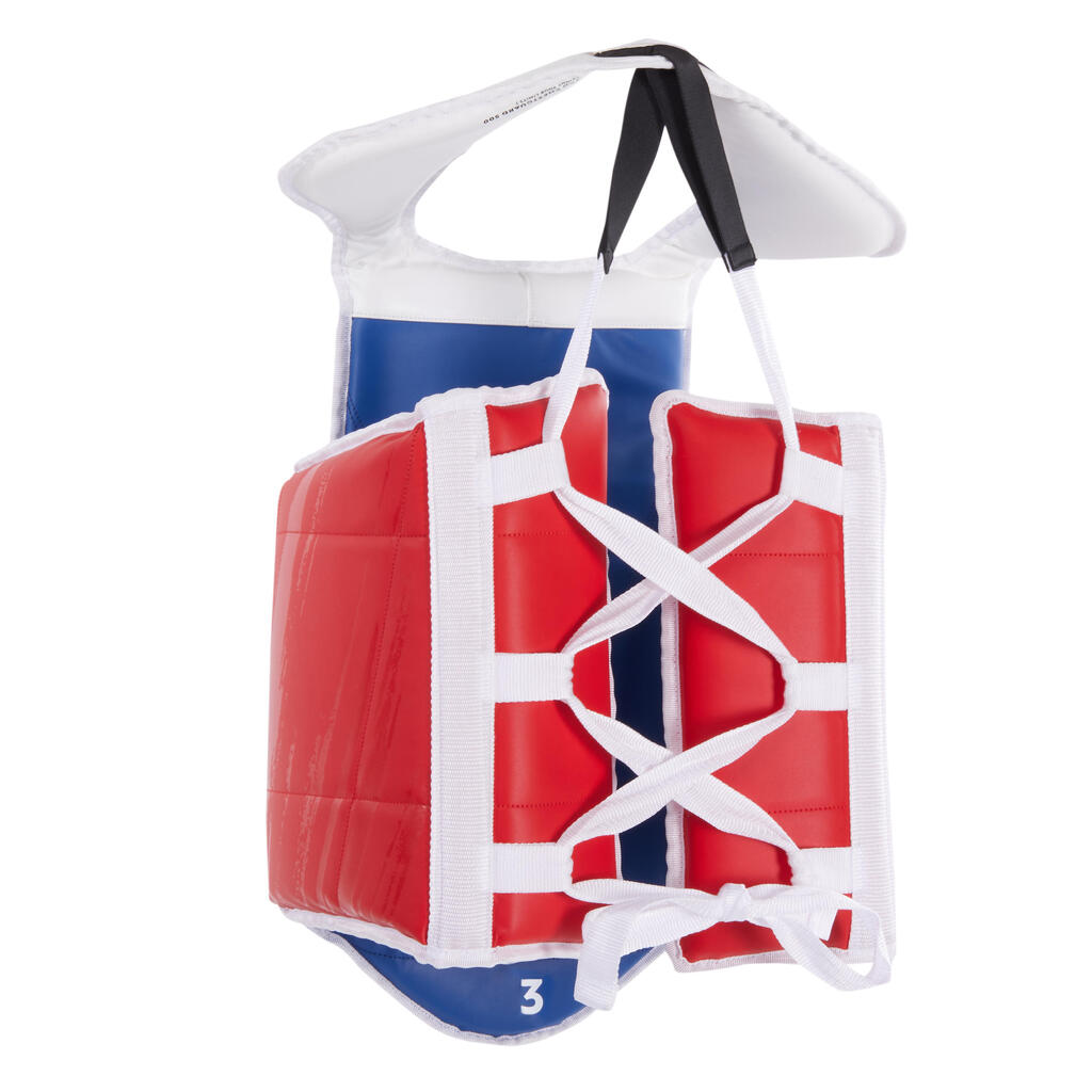 PLASTRON DE TAEKWONDO 500 REVERSIBLE ADULTE