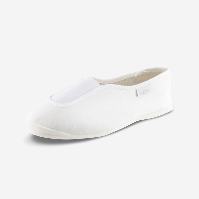 Chaussons gym adulte en tissu blanc