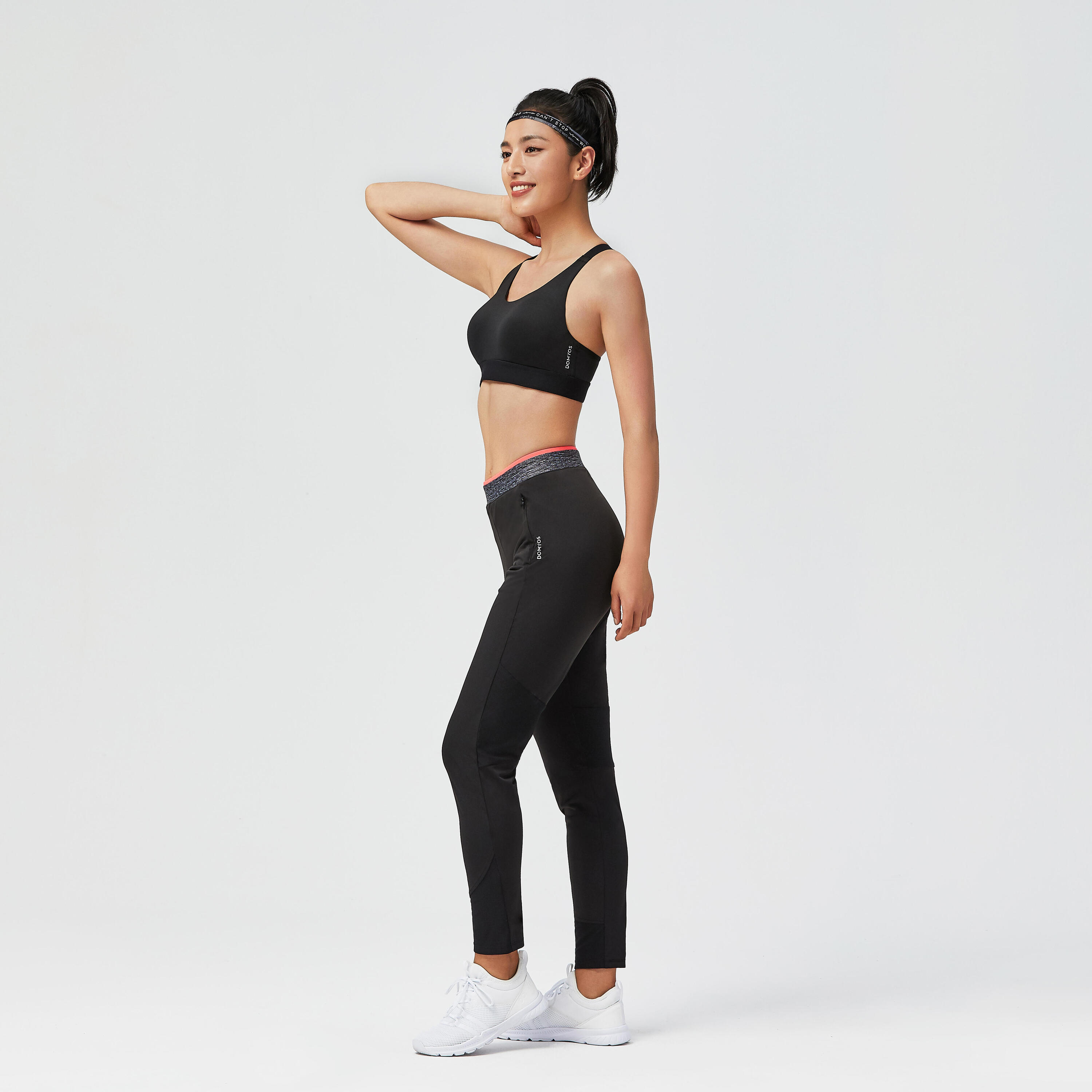 Top donna fitness 900 sostegno alto nero 3/6