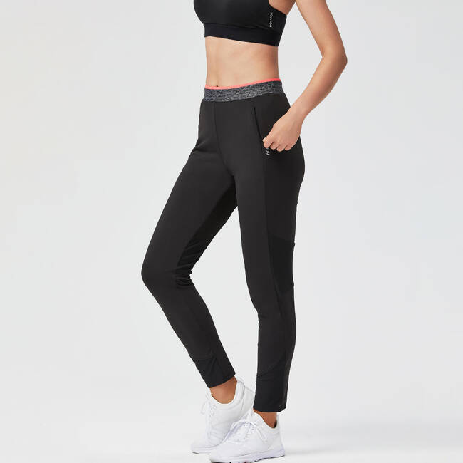 Polyester Black Women's Regular Fit Gym & Yoga Capris, Size