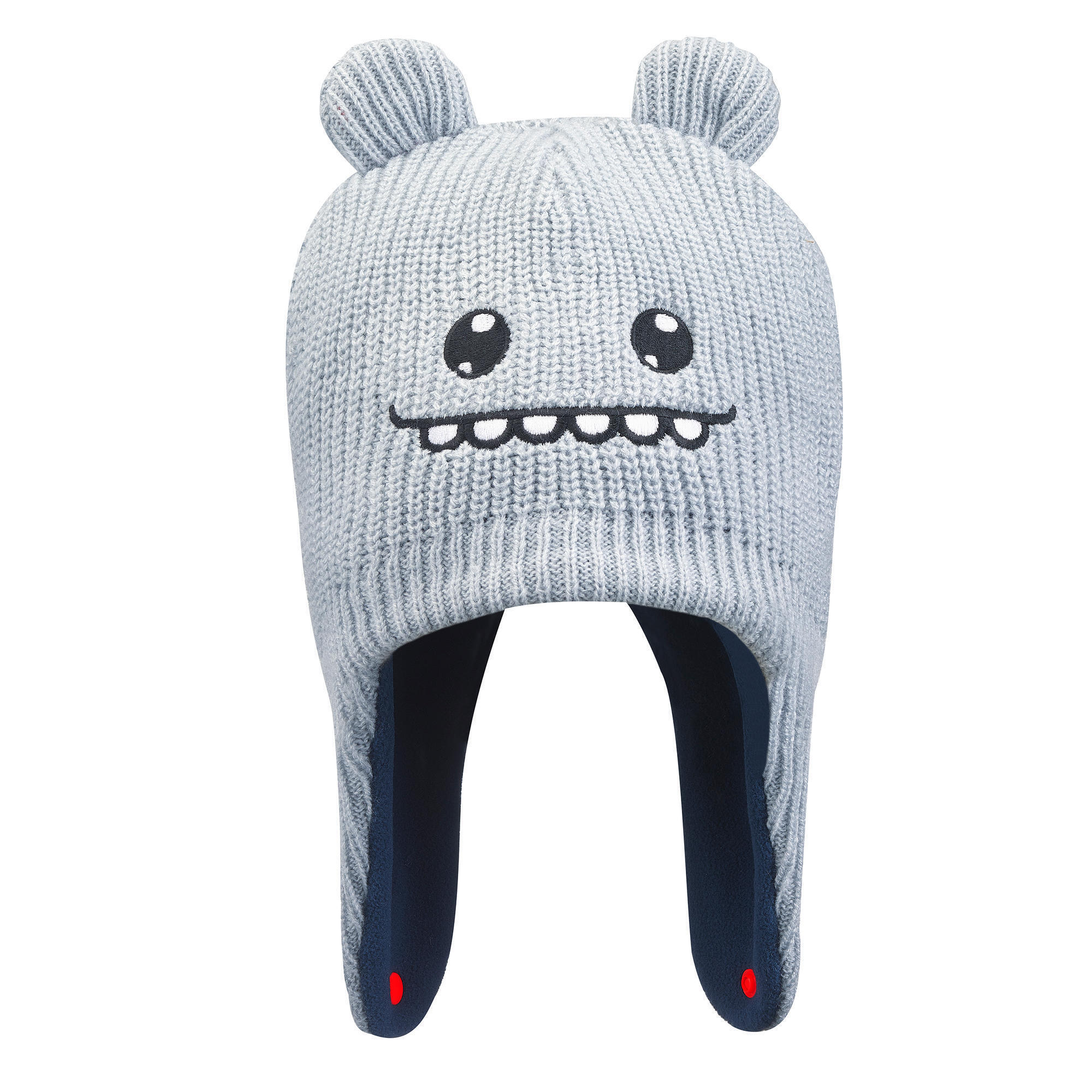 Baby Ski/Sledge Hat - WARM Grey and Blue 4/10