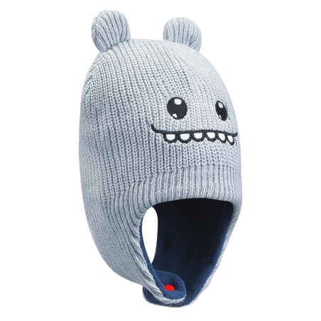 Baby Ski/Sledge Hat - WARM Grey and Blue