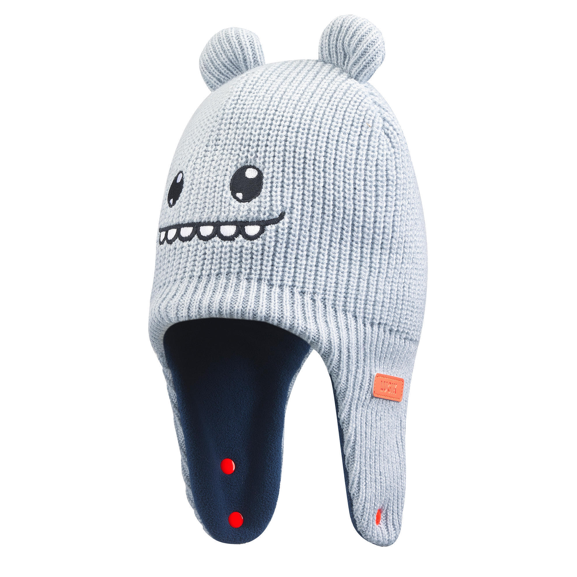 Cappello da sci / slitta per bambini - grigio e blu caldo