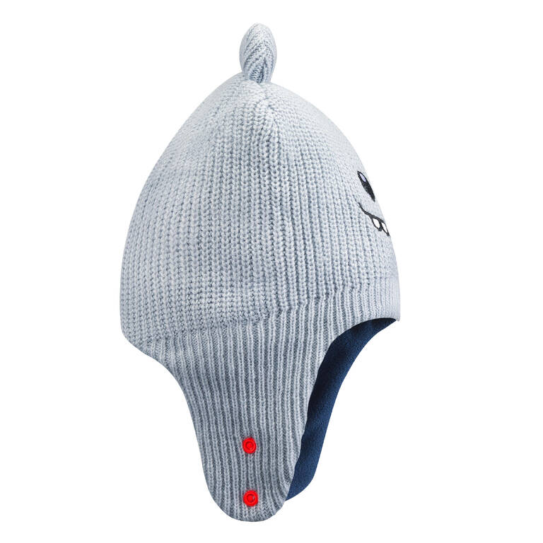 Baby Ski/Sledge Hat - WARM Grey and Blue