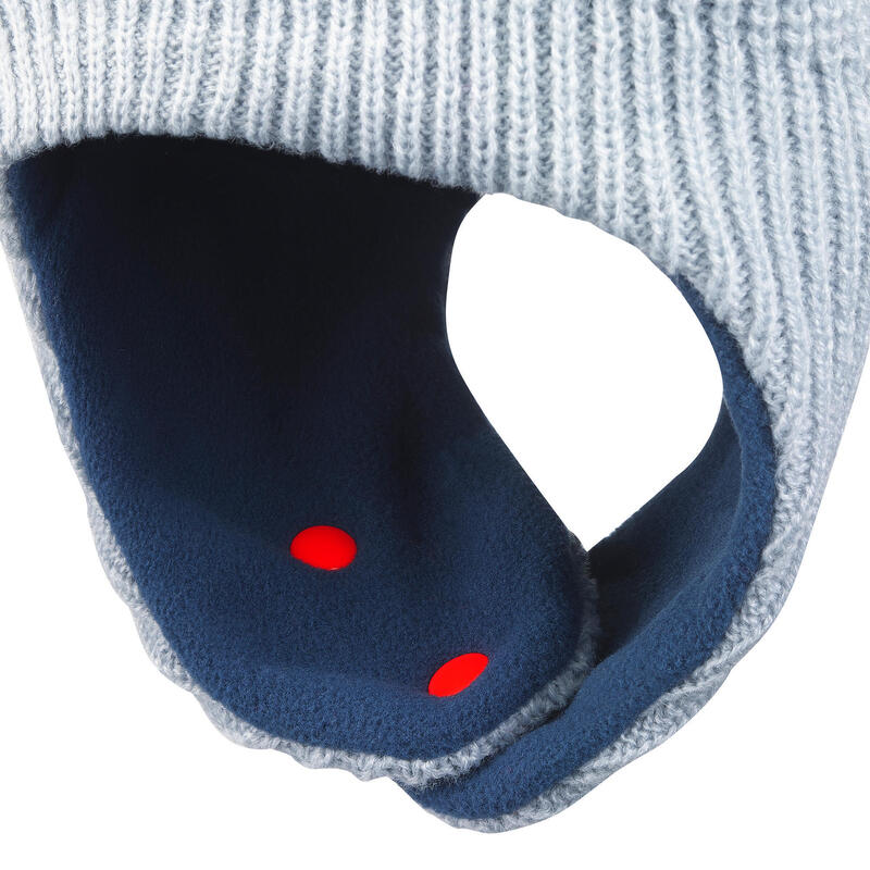 Warme ski-/sleemuts voor peuters en kleuters grijs/blauw