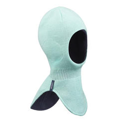 Baby Ski Sledge Warm Reversible Balaclava Green And Blue