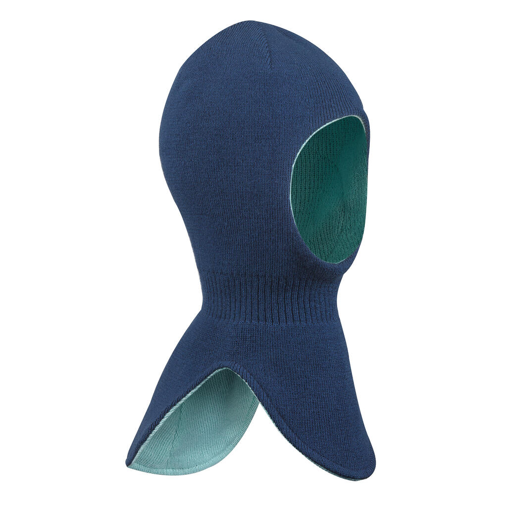 Babies' Ski/Sledge Balaclava - Warm Reverse Green Blue