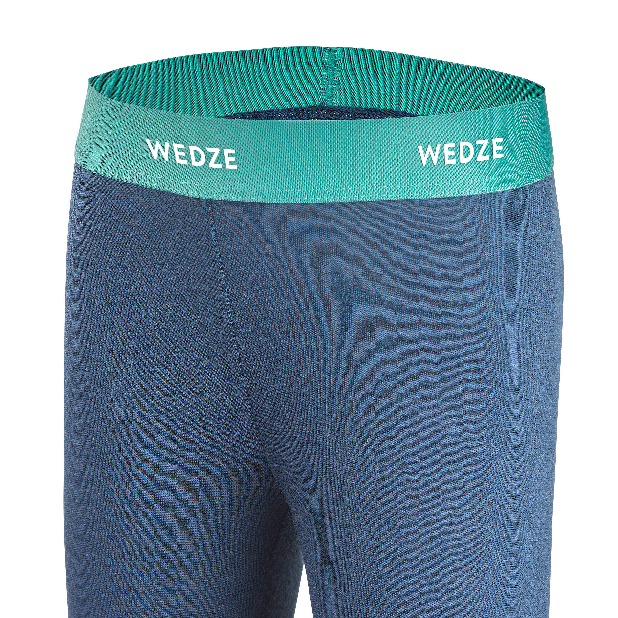 Kids' Merino Wool Base Layer Bottoms - 900 Blue - Dark blue, [EN] ash blue  - Wedze - Decathlon