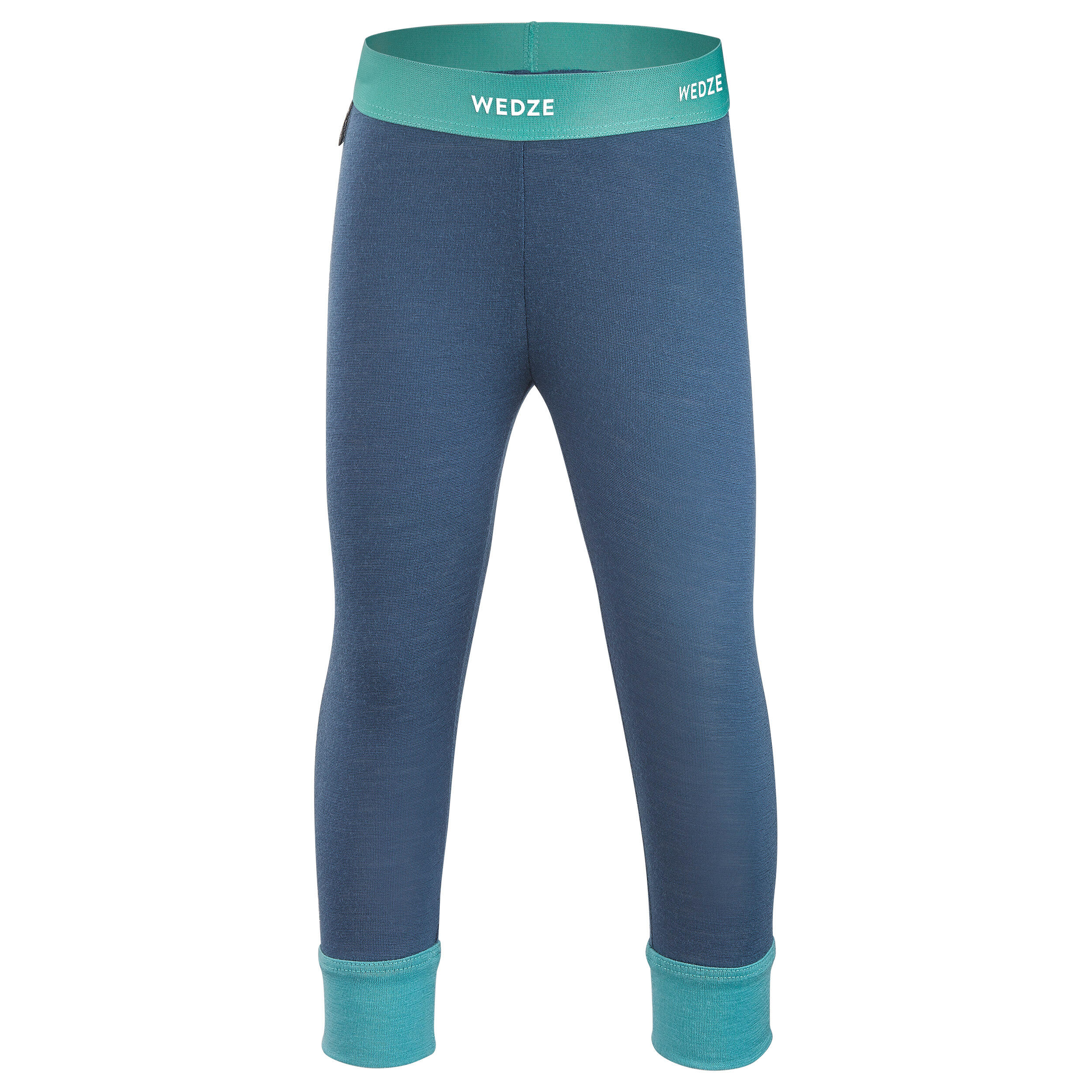 Baby skiing base layer trousers, leggings merino wool MERIWARM Turquoise 2/11