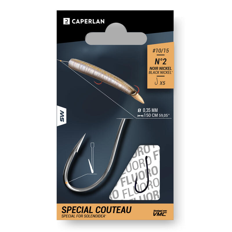 Sea fishing eyed hooks to line SN SPECIAL FOR RAZOR CLAMS Decathlon