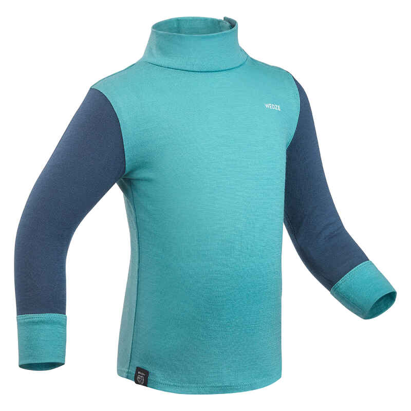 Skiunterwäsche Funktionsshirt Baby Merinowolle - Meriwarm türkis