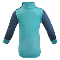 Baby ski base layer top, undershirt merino wool MERIWARM turquoise