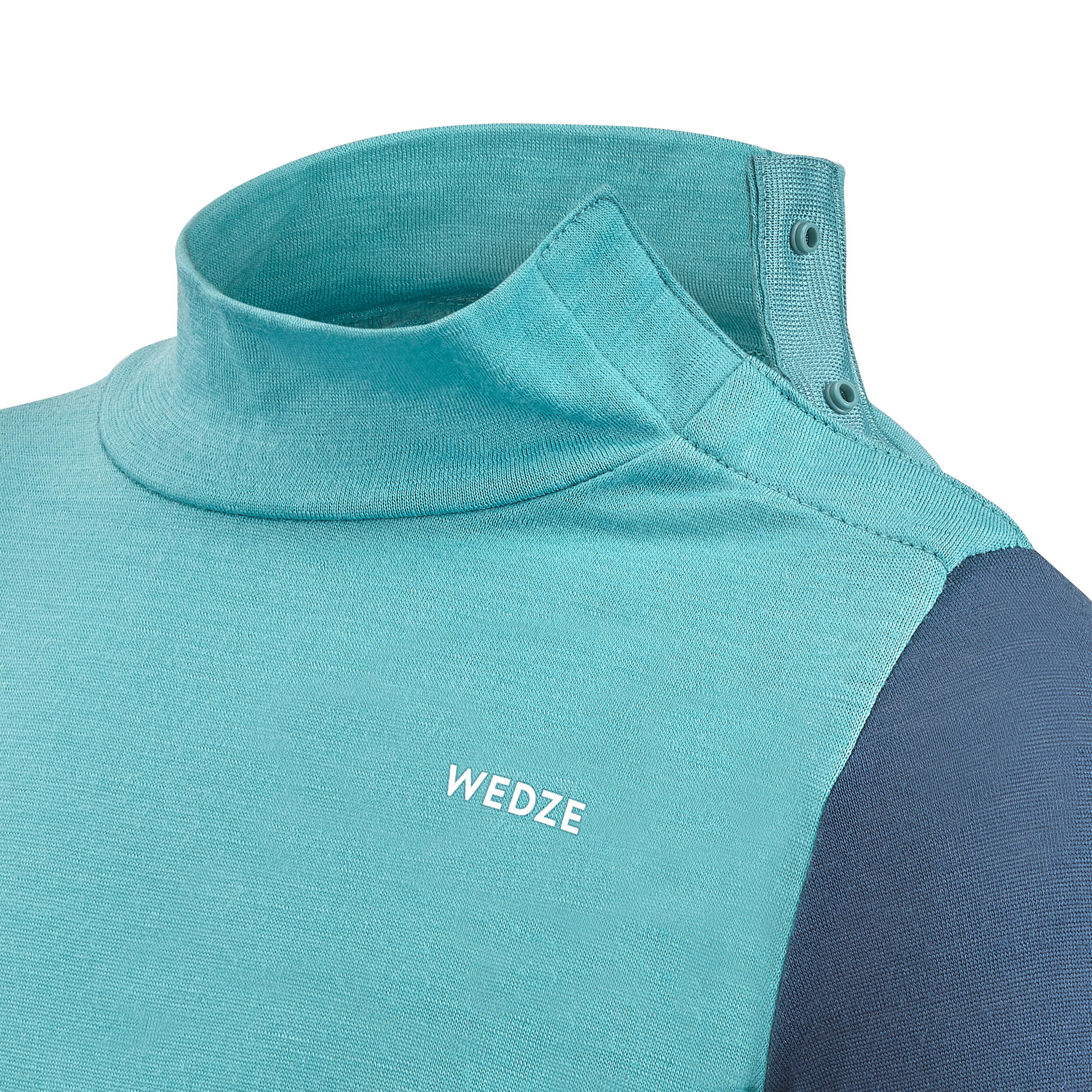 Baby ski base layer top, undershirt merino wool MERIWARM turquoise 6/12