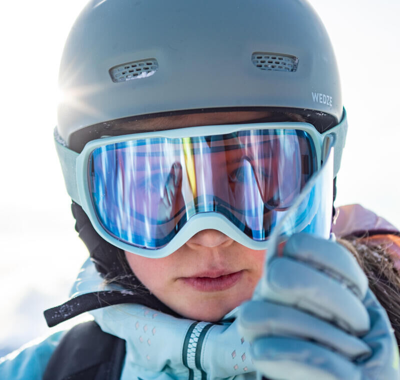 woman wearing ski goggles