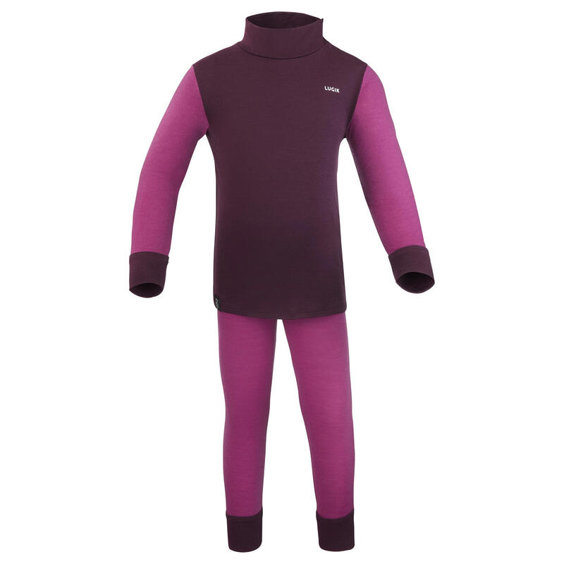 Baby ski base layer top, undershirt merino wool MERIWARM turquoise