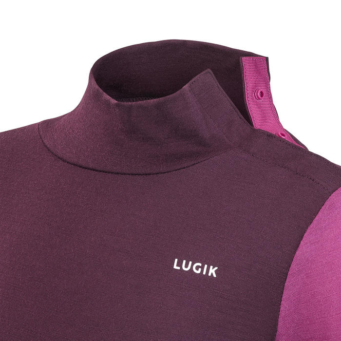 Babies Ski Sledge Merino Wool Base Layer Top Meriwarm Blue And Lugik Decathlon