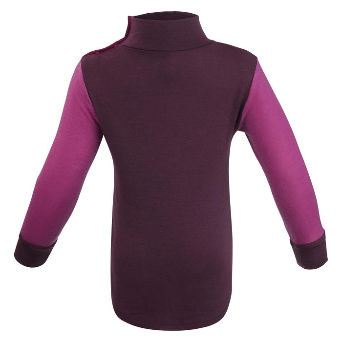 Babies Ski Sledge Merino Wool Base Layer Top Meriwarm Blue And Lugik Decathlon