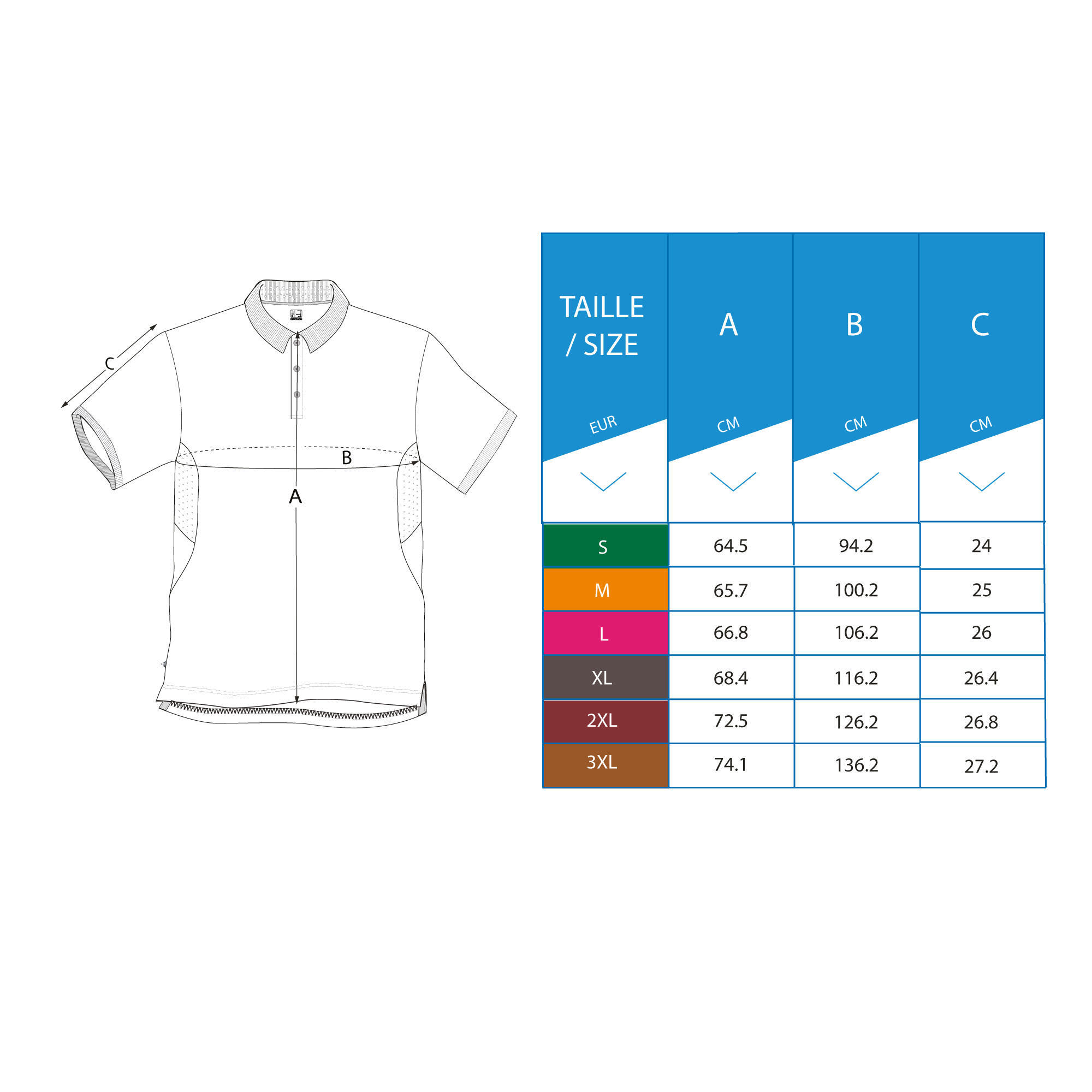 Polo de Golf para Mujer MW500 - Manga Corta - Azul Celeste 7/8