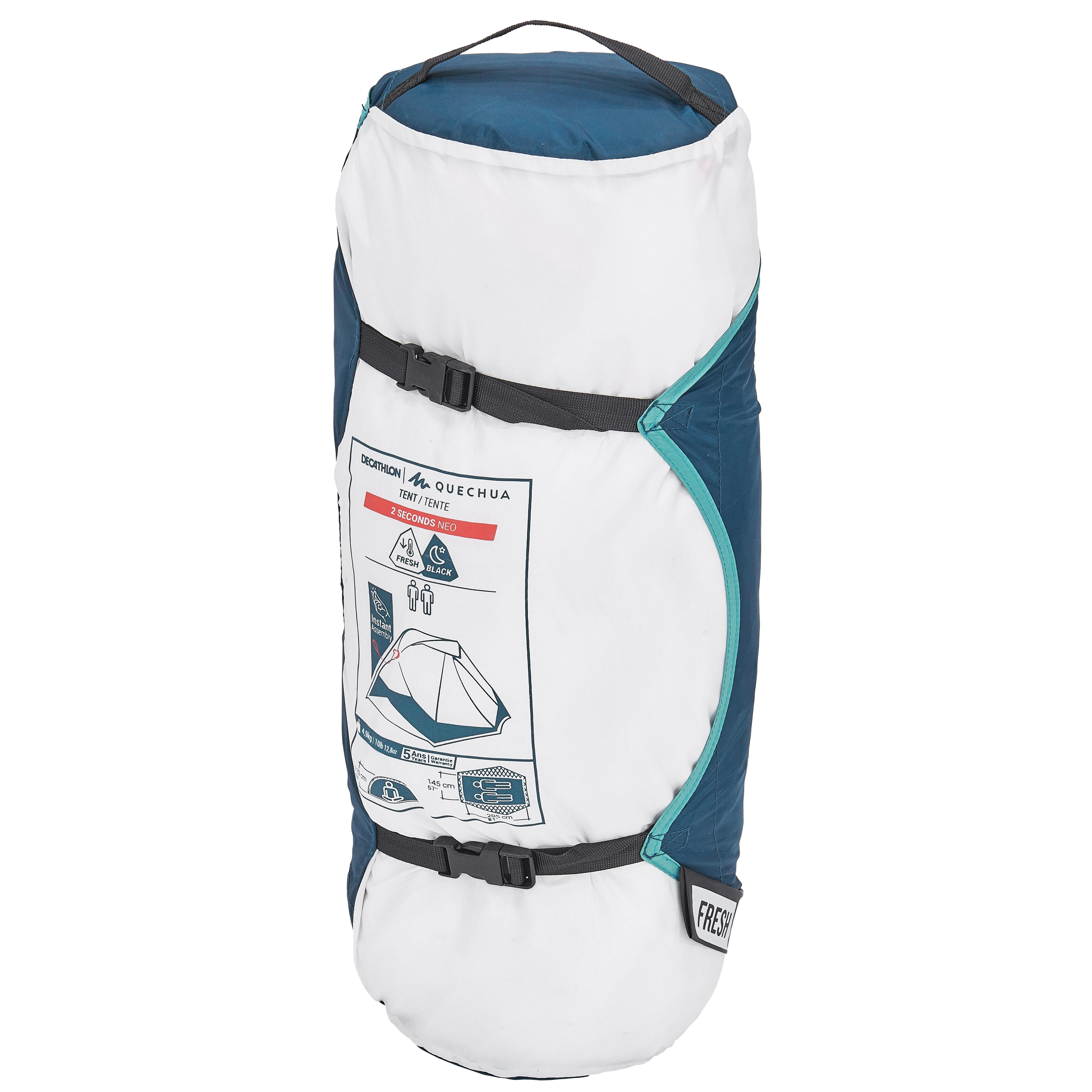 Tente de camping pour 2 personnes, 2 Seconds Easy Fresh & Black - QUECHUA