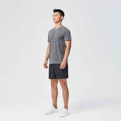 Men's Breathable Crew Neck Essential Fitness T-Shirt - Mottled Grey