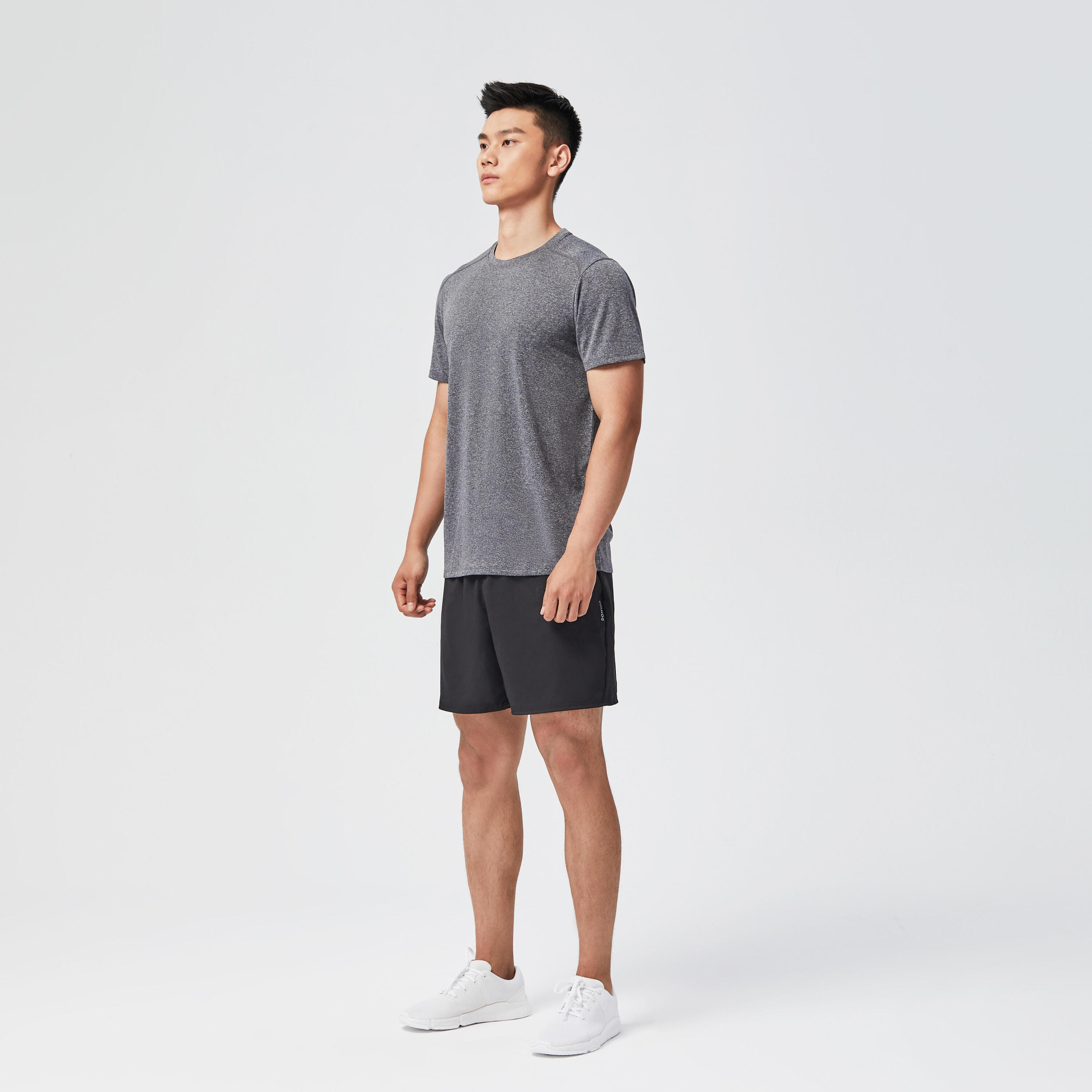 T-shirt d’entraînement respirant à col rond homme, 100 7/8