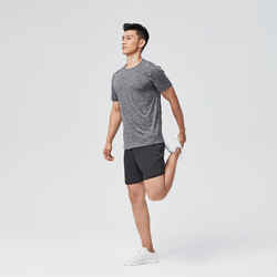 Men's Breathable Crew Neck Essential Fitness T-Shirt - Mottled Grey