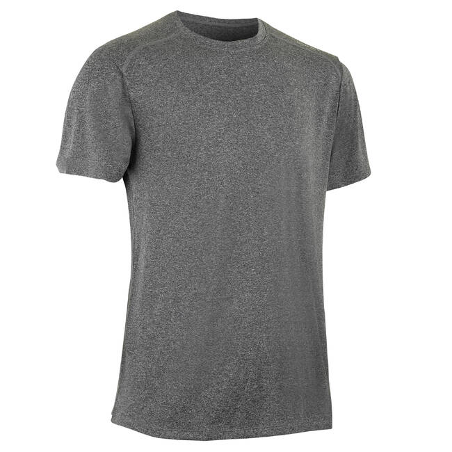 Buy Men Polyester Basic Gym T-Shirt - Mottled Grey Online