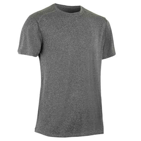 Men's Breathable Crew Neck Essential Fitness T-Shirt - Mottled Grey