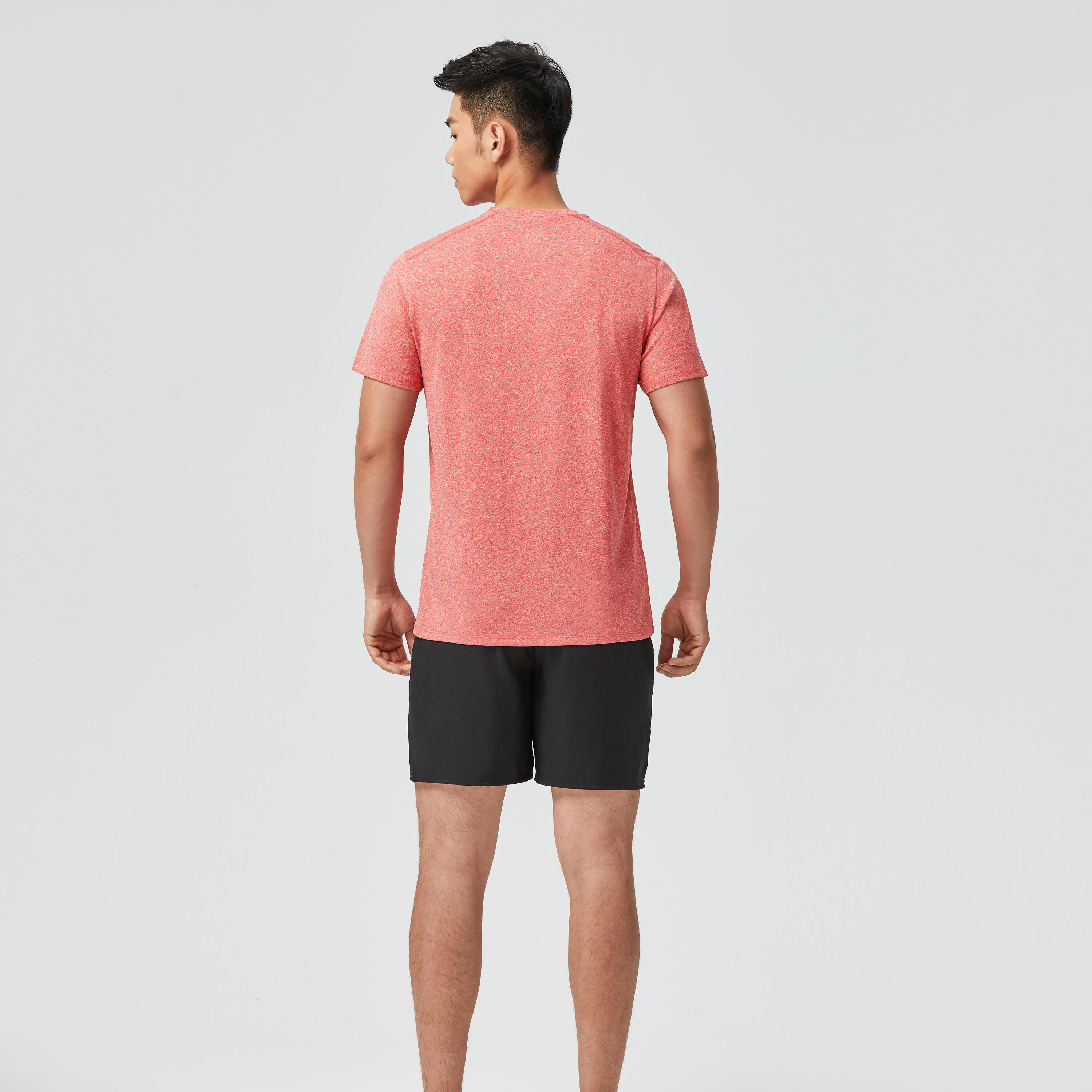 Men's Crew Neck Breathable Essential Fitness T-Shirt - Light Red Marl 18/22