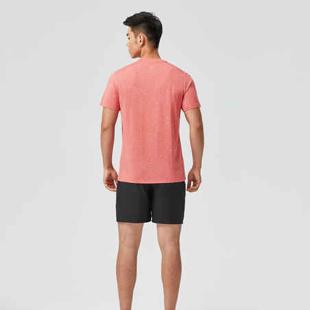 Men's Crew Neck Breathable Essential Fitness T-Shirt - Light Red Marl