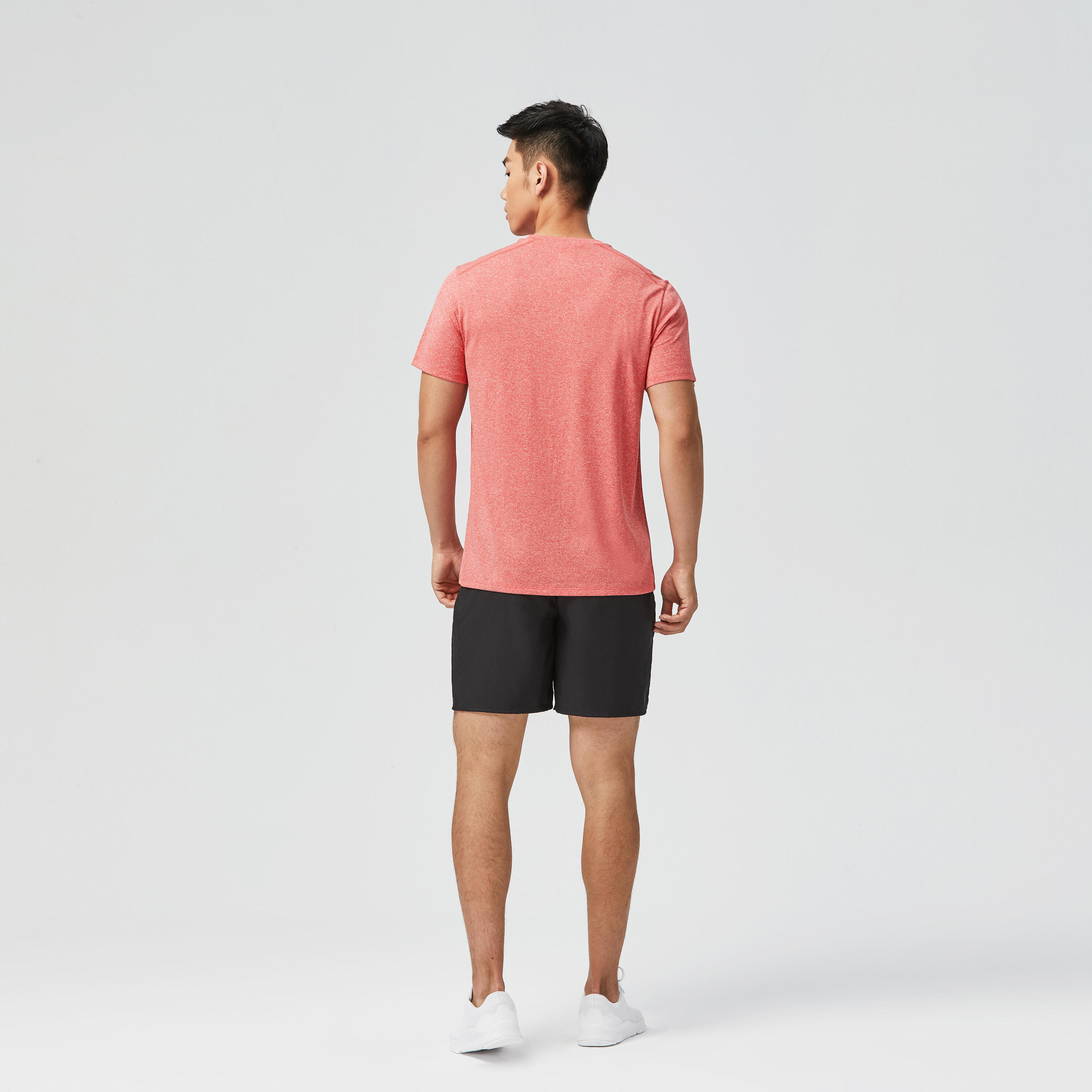 Men's Crew Neck Breathable Essential Fitness T-Shirt - Light Red Marl 20/22