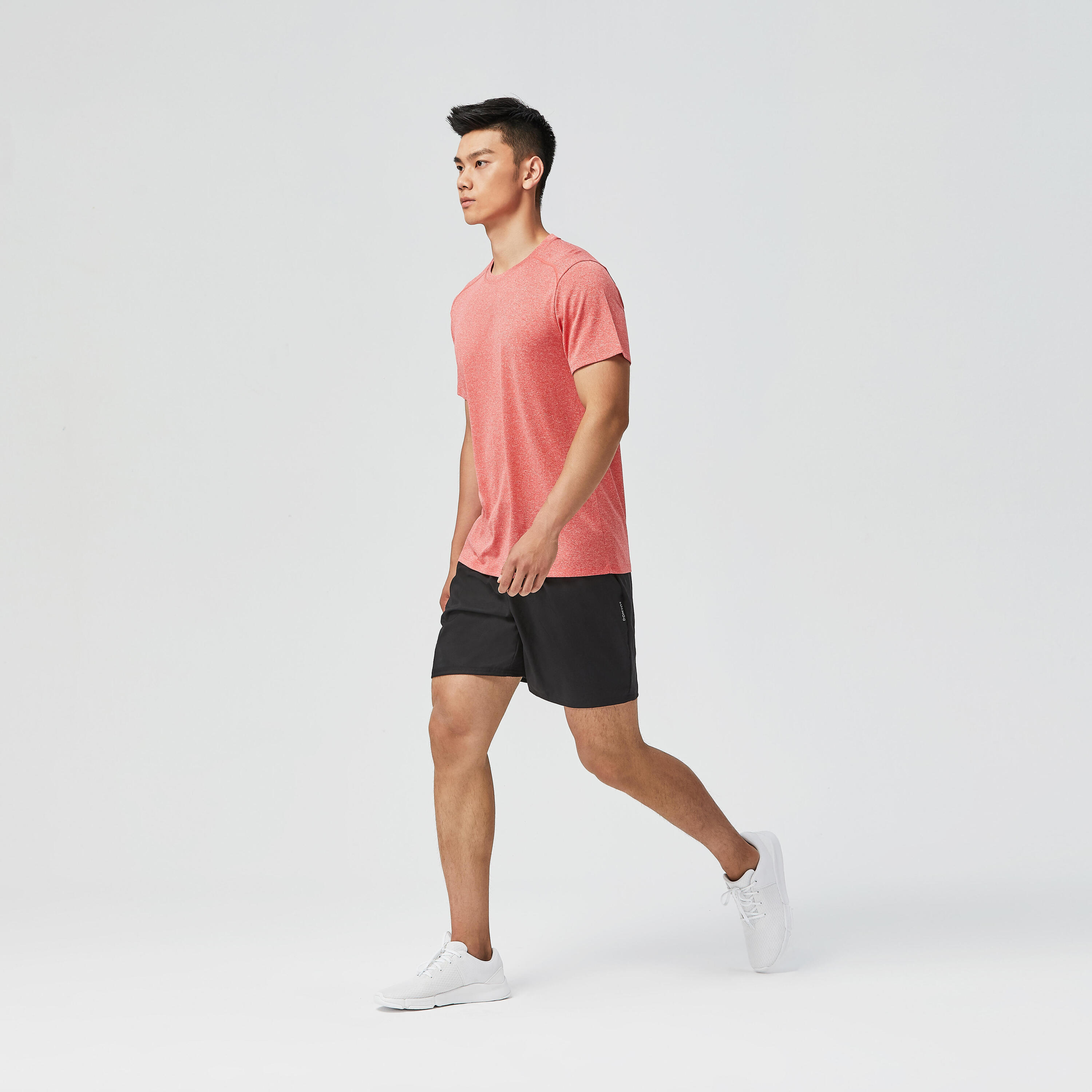 Men's Crew Neck Breathable Essential Fitness T-Shirt - Light Red Marl 21/22