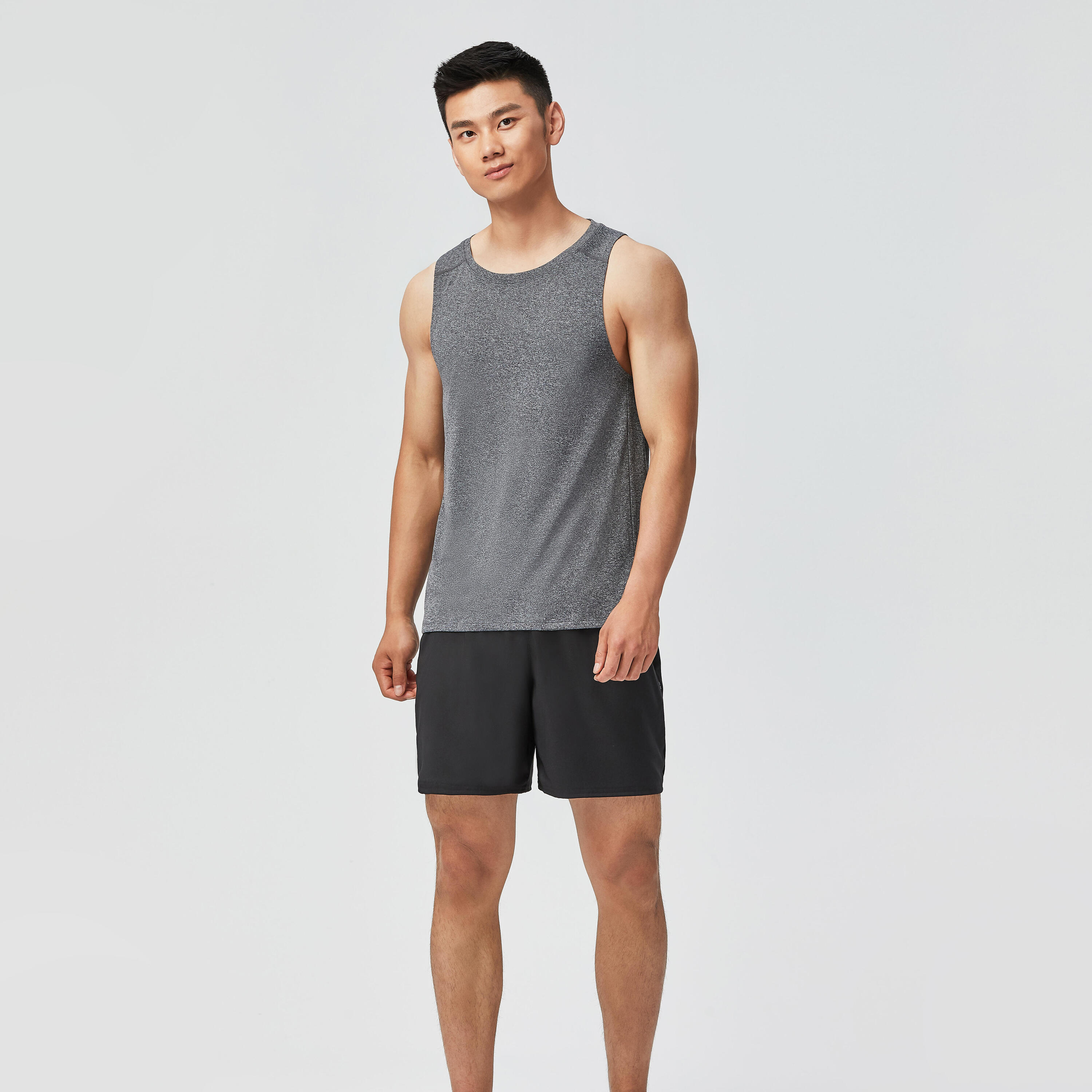 Men's Breathable Crew Neck Essential Collection Fitness Tank Top - Grey 5/6