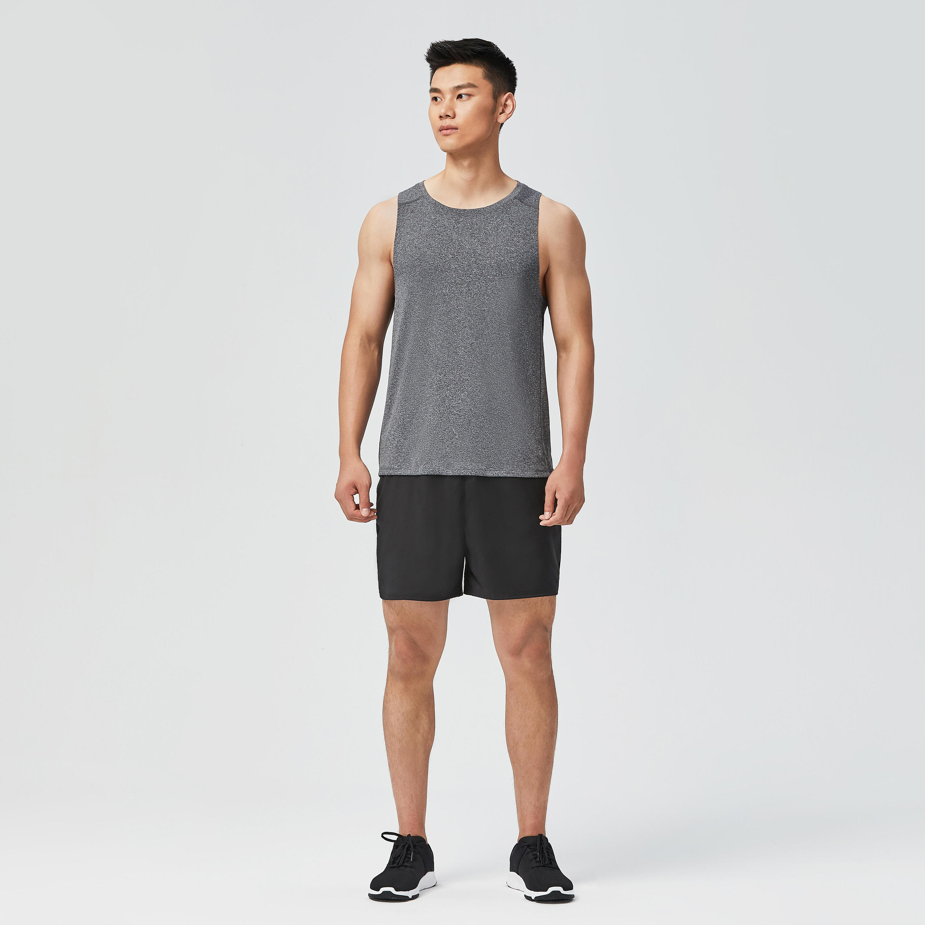 Men's Breathable Crew Neck Essential Collection Fitness Tank Top - Grey 4/6