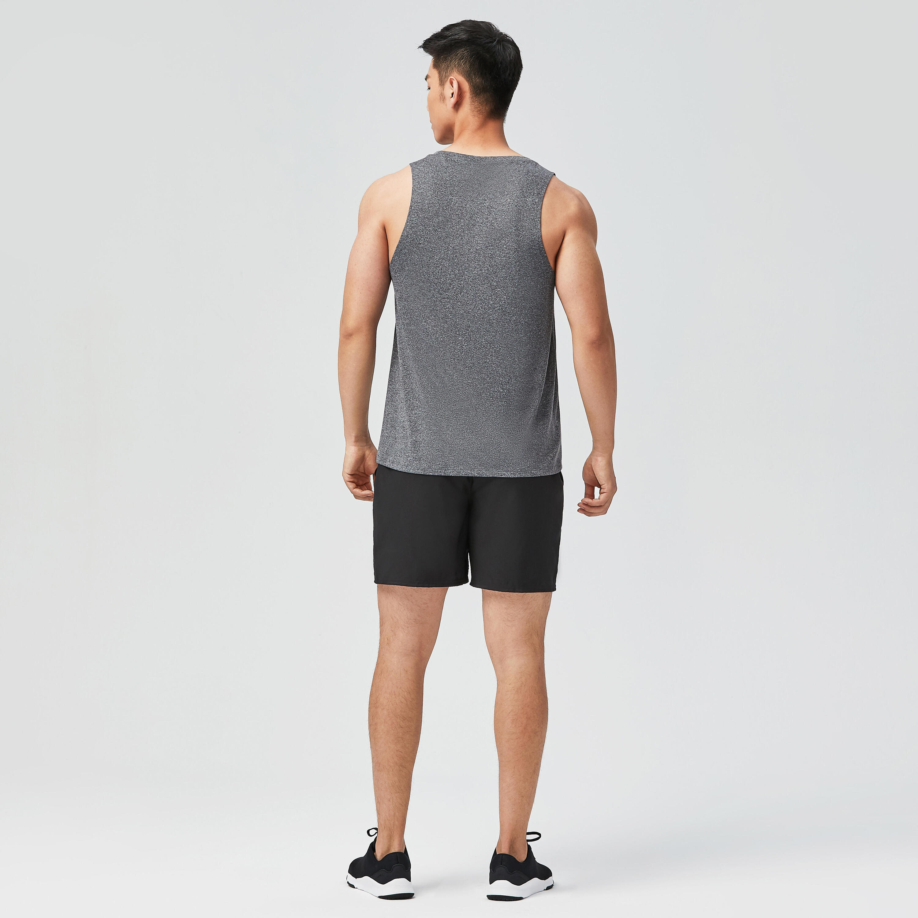Men's Breathable Crew Neck Essential Collection Fitness Tank Top - Grey 2/6
